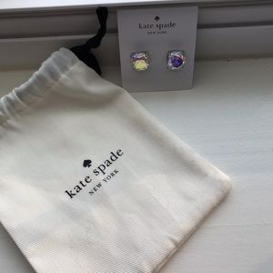 Kate Spade Square Earrings Aurora AB Silver